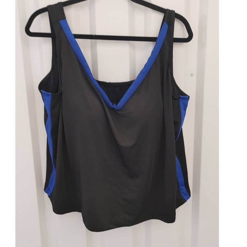 Inches Off Swimsuit Tankini Top 24W Black Blue